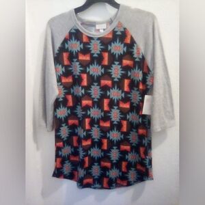 LuLaRoe Randy 3/4 Sleeve Top Blouse Size M Bohemian